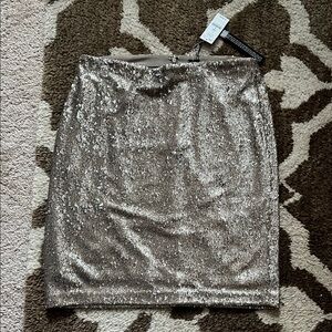 White House Black Market champagne, color, sequin pencil skirt